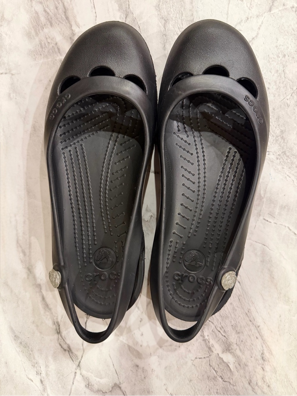 Black Crocs Jayna Slingback Ballet Flats Style model # 11851-001 size 10
